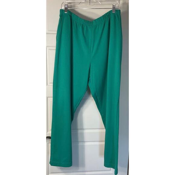 Links Green Elastic Waist 4 Pockets Stretch Career Party Travel Pants 1X (14) - Picture 3 of 7